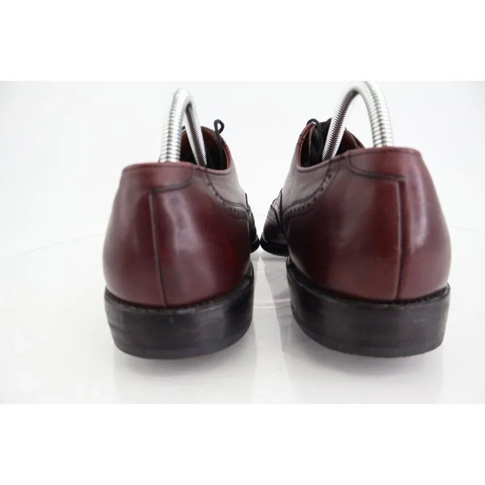 Allen Edmonds Mens Chester Oxford Size 9.5 D Burgundy Wingtip Brogue Dress Shoe
